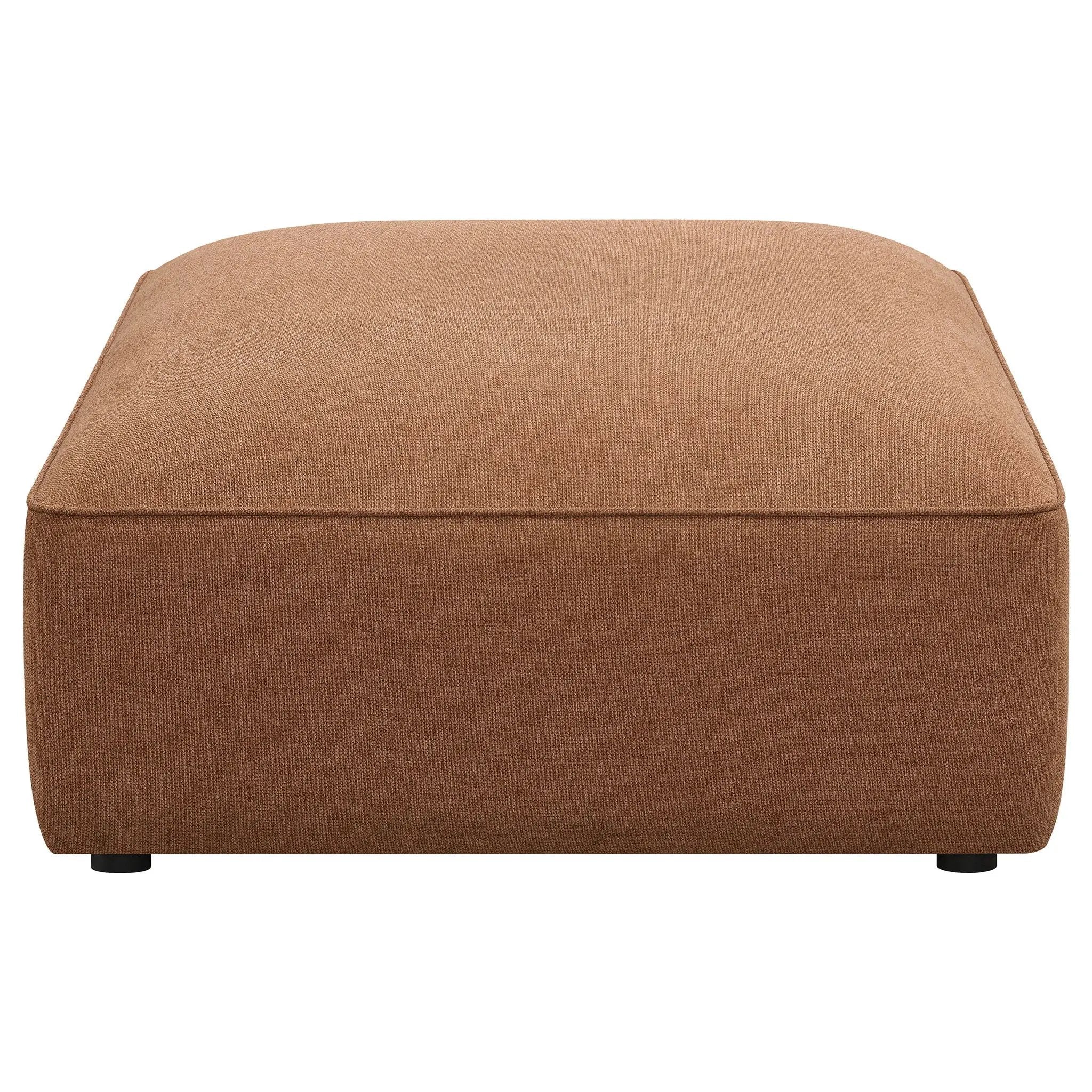 Jennifer Square Upholstered Ottoman Terracotta by Unique Piece Furniture