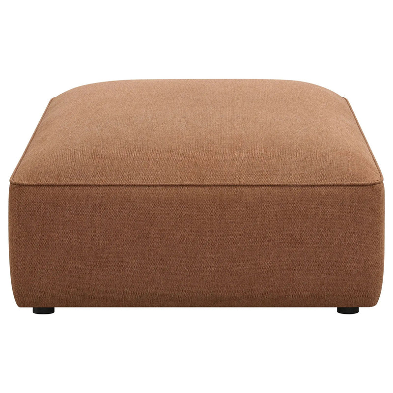 Jennifer Square Upholstered Ottoman Terracotta by Unique Piece Furniture