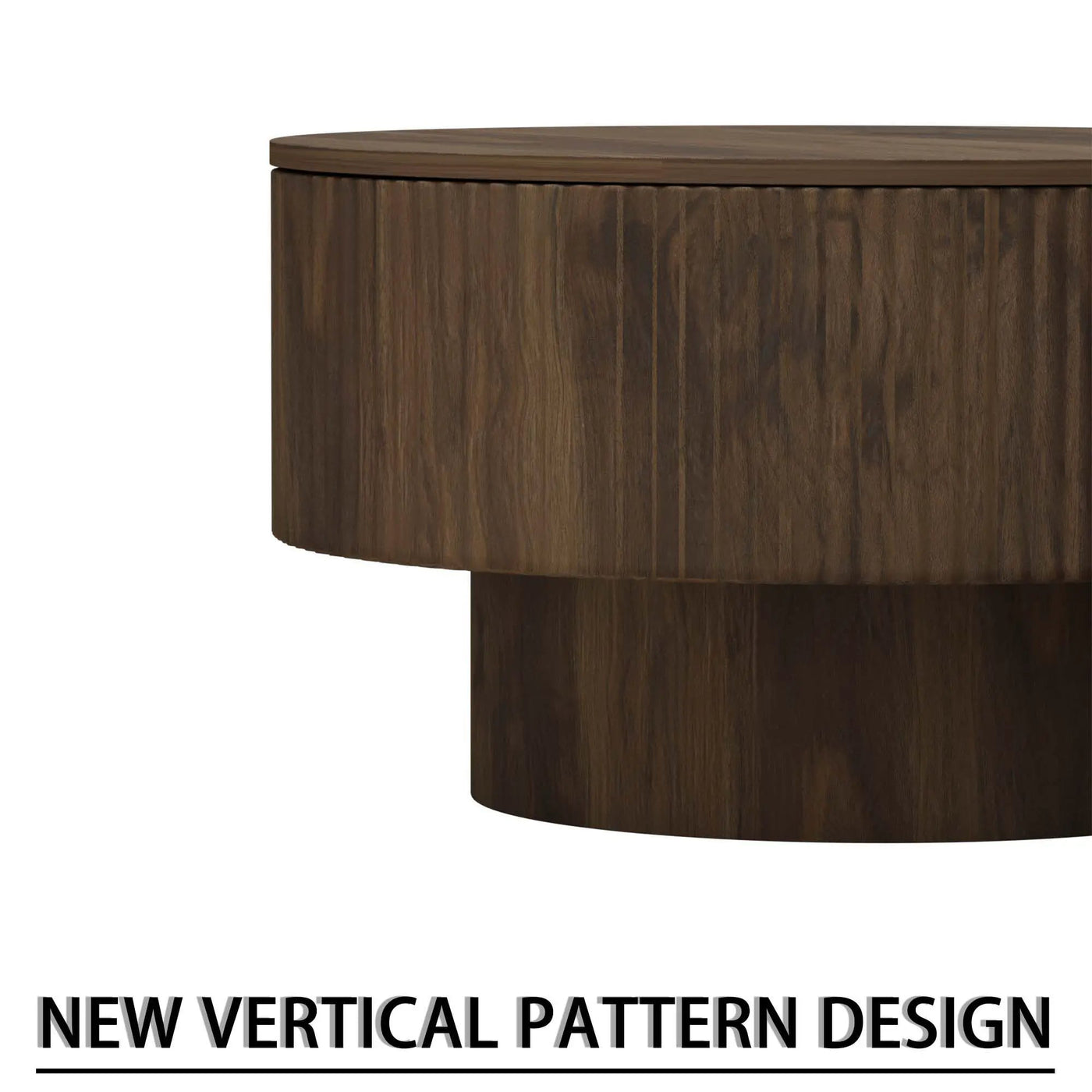Modern Circular Coffee Table With Stripe Design And Storage Space by HouseOfZazla