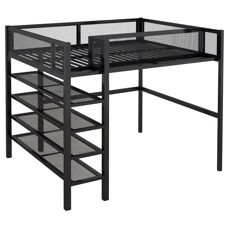 Loft Bed With 4 Tier Shelves And Storage by HouseOfZazla