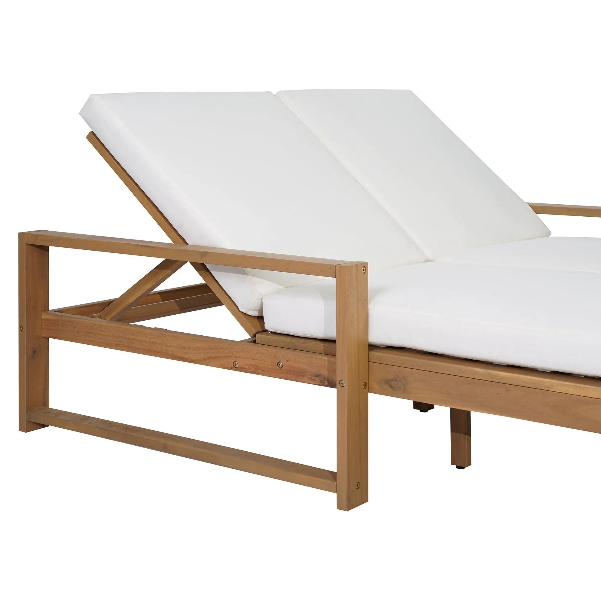 TREXM Outdoor Double Lounge Chair with 5-Position Adjustable Backrest by HouseOfZazla