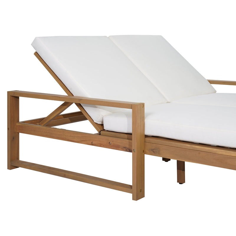 TREXM Outdoor Double Lounge Chair with 5-Position Adjustable Backrest by HouseOfZazla