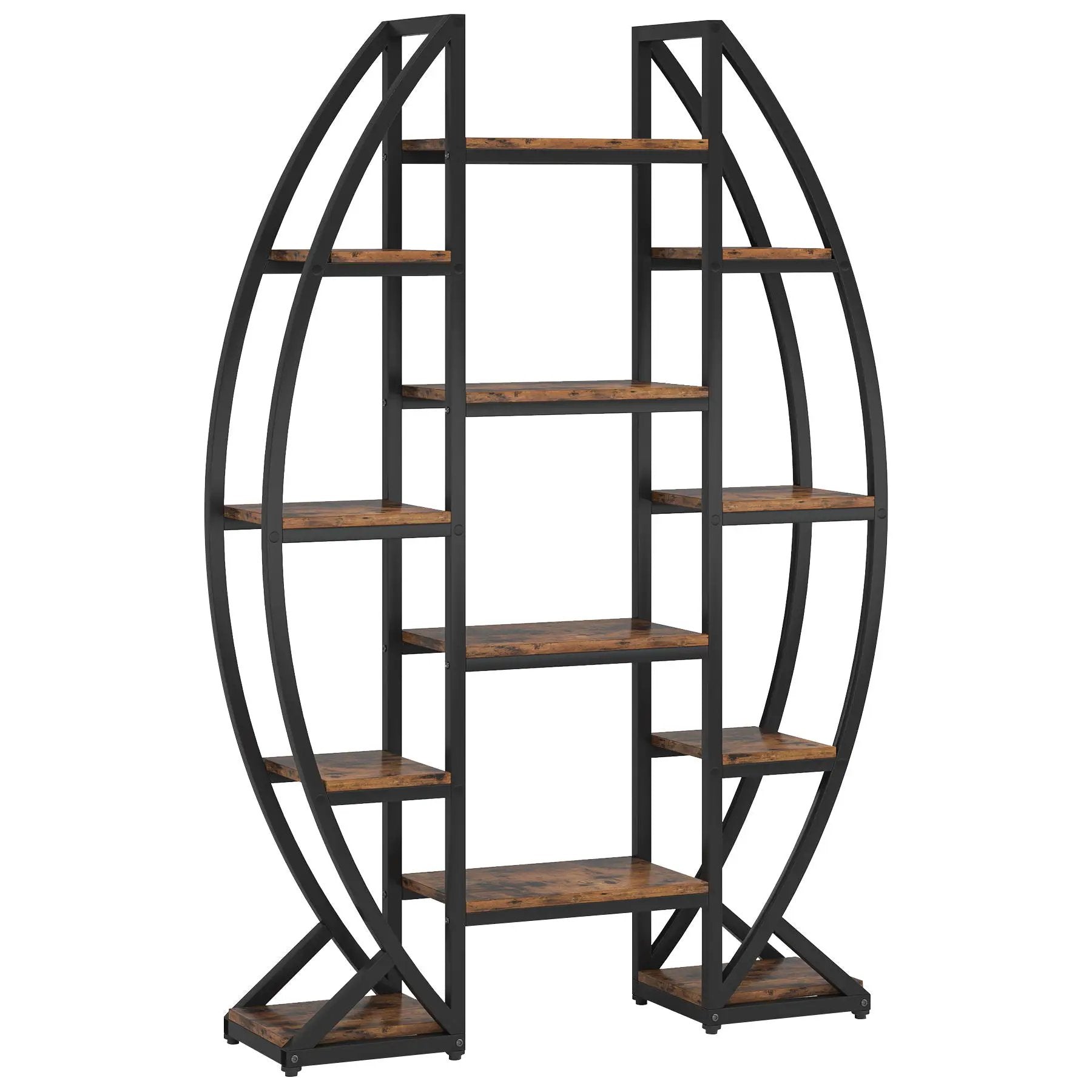 Triple Wide Oval Etagere Bookcase With Shelves For Living Room by HouseOfZazla