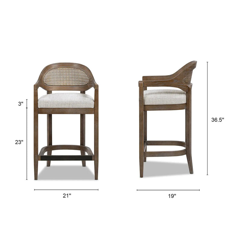 Americana Mid-Century Modern 26" Cane Back Counter Stool by HouseOfZazla