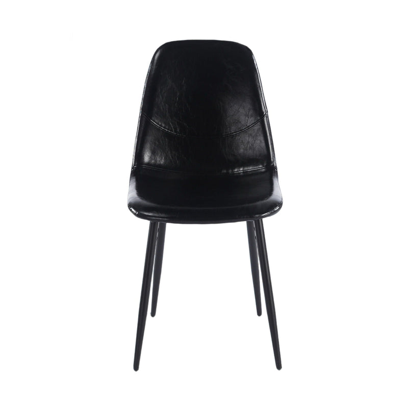 Black Dining Chairs Set of 4 with Metal Frame and Leather Accents, photo 7 of 13