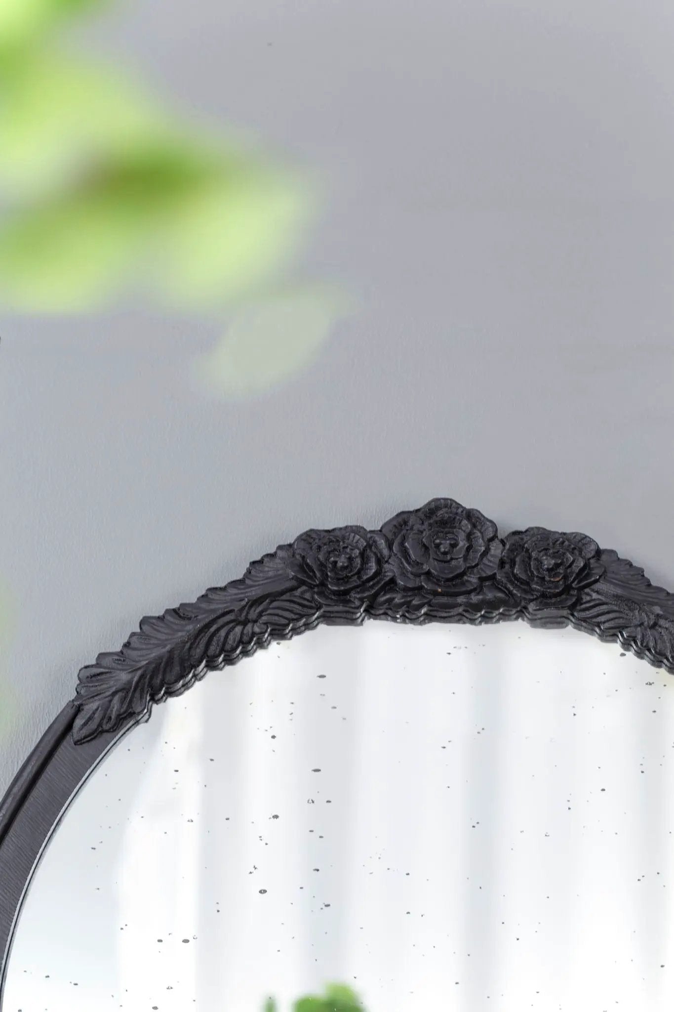 Hand Carved Rose Antique Mirror Frame, Wood Arch Mirror Wall Decor For Living Room by HouseOfZazla