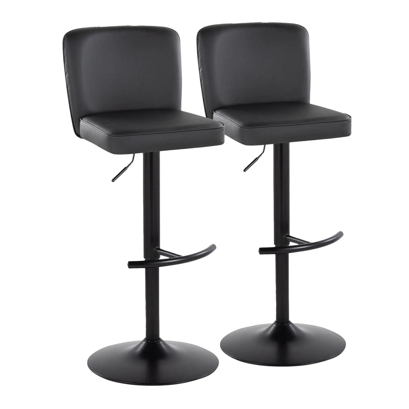 Henry - Contemporary Adjustable Barstool & Swivel With Rounded T Footrest (Set of 2) by HouseOfZazla