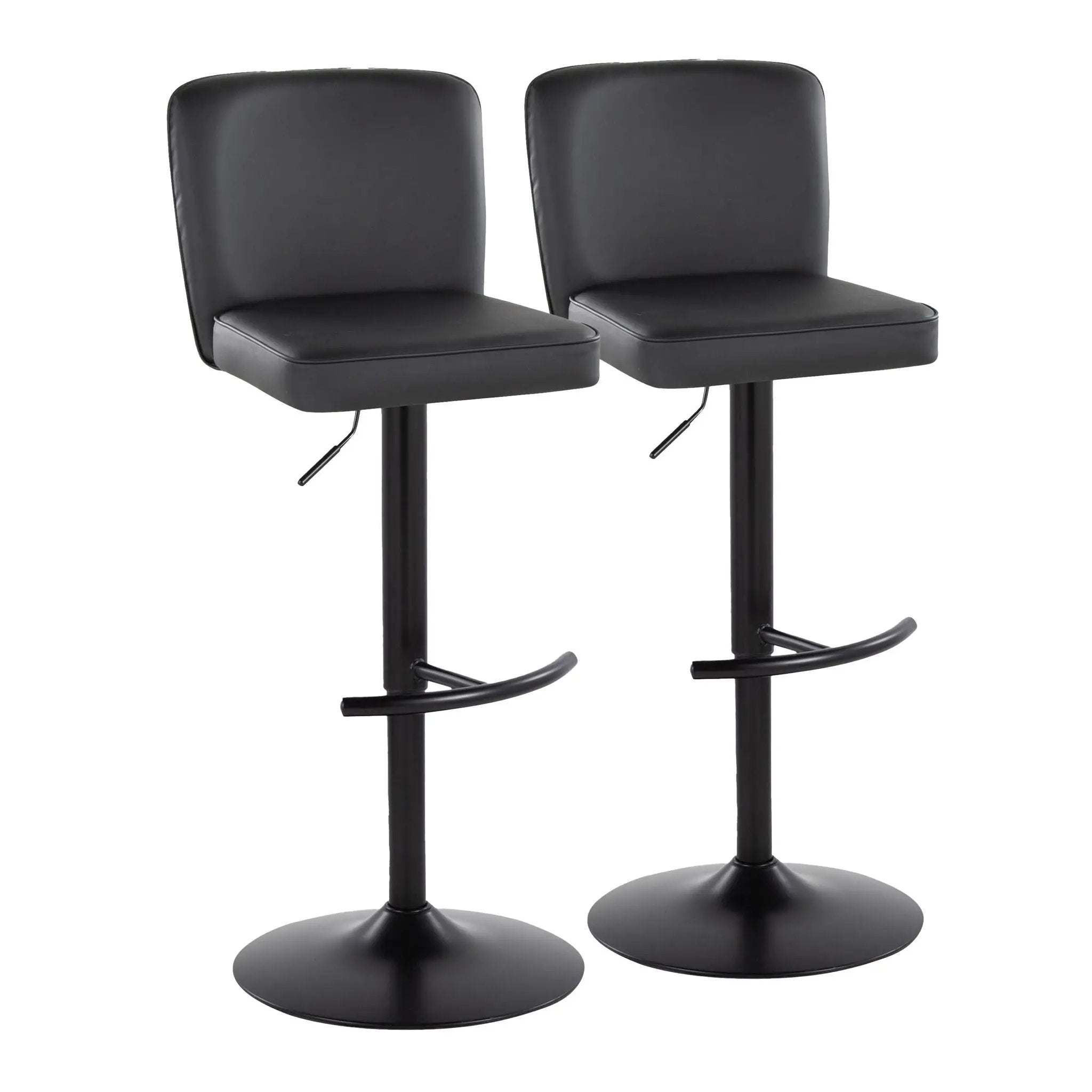 Henry - Contemporary Adjustable Barstool & Swivel With Rounded T Footrest (Set of 2) by HouseOfZazla