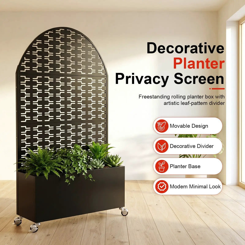 Arched Decorative Privacy Screen with Planter Box by HouseOfZazla