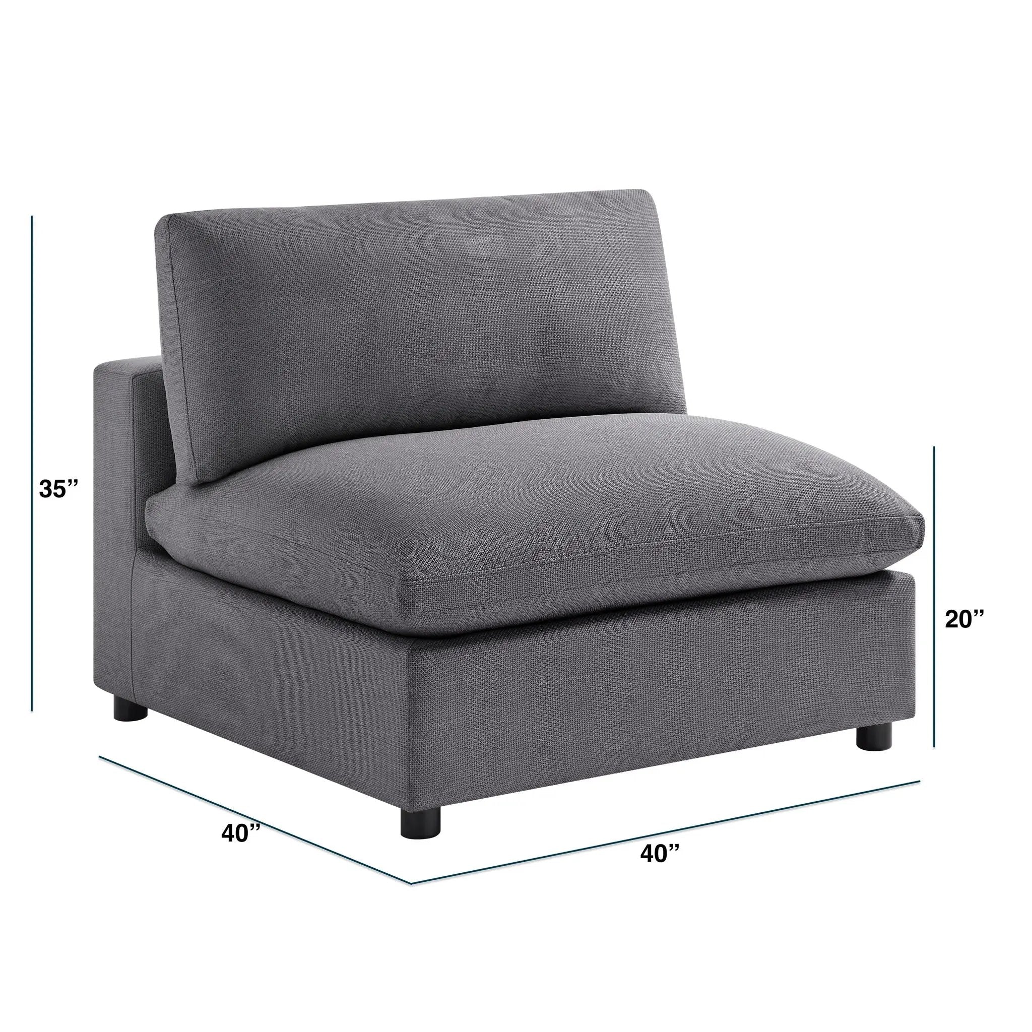 Cassandra - Armless Slipper Chair - Charcoal Gray by HouseOfZazla