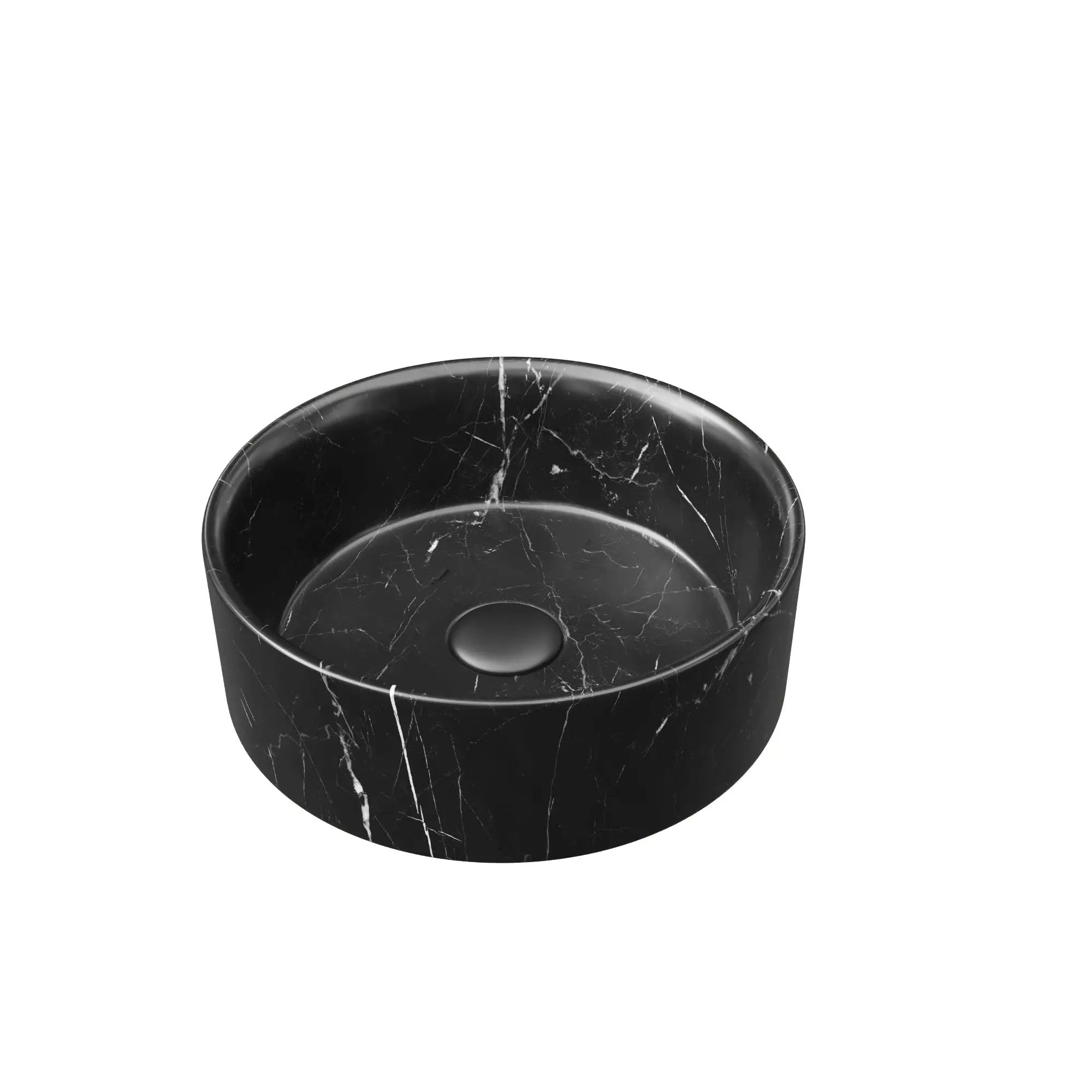 14" Bathroom Round Ceramic Sink with Stone Pattern by HouseOfZazla