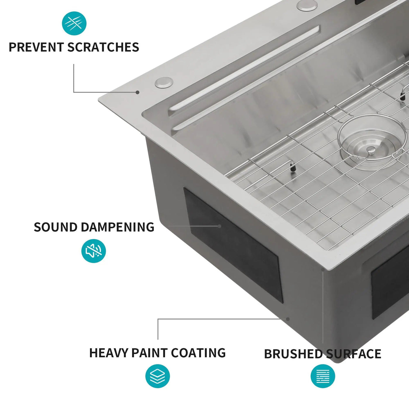 Waterfall Kitchen Sink With Pull Out Faucet & Cup Washer by HouseOfZazla