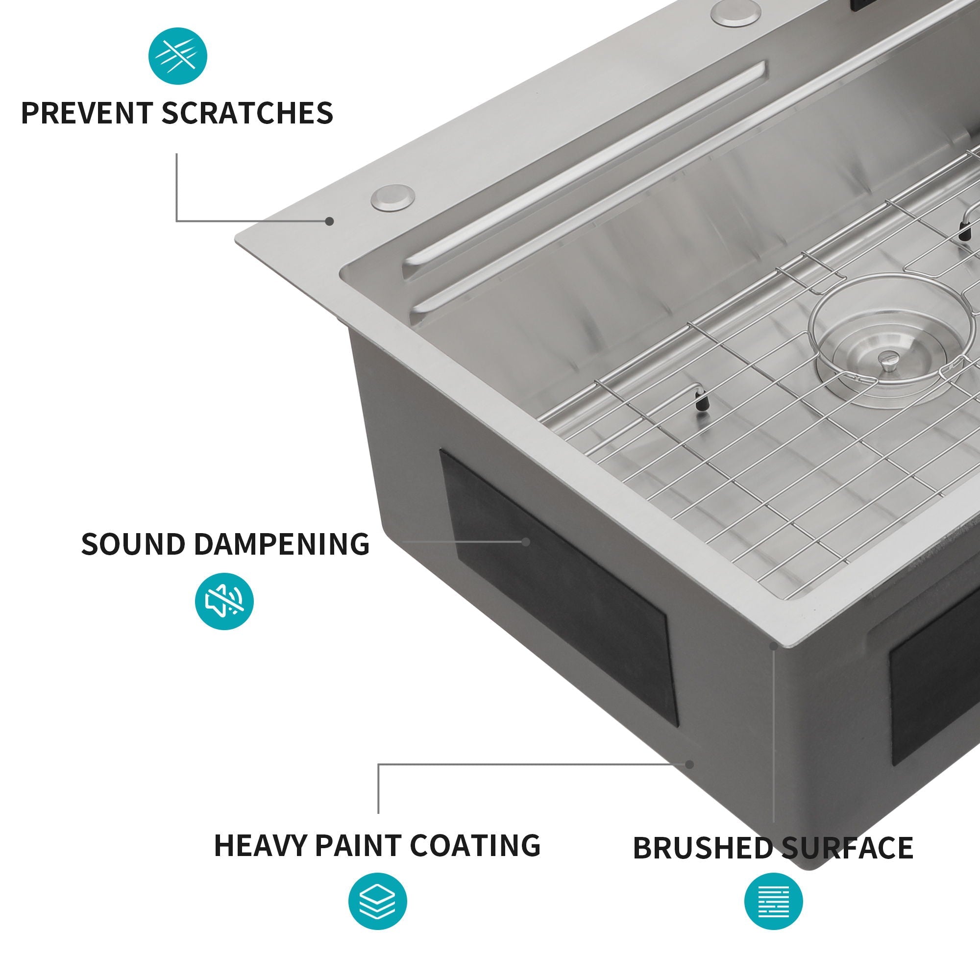 Waterfall Kitchen Sink With Pull Out Faucet & Cup Washer by HouseOfZazla