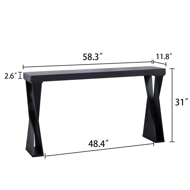 Console Table With Crossed Legs For Hallway - Black