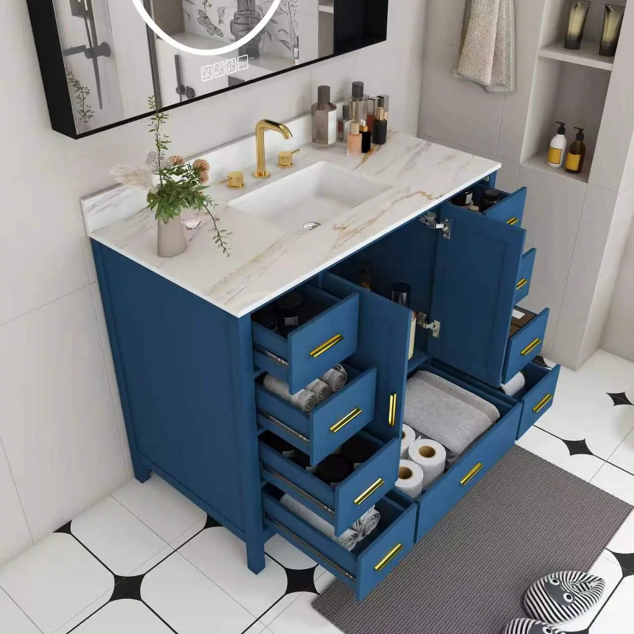 42" Modern Solid Wood Bathroom Vanity with Sink by HouseOfZazla