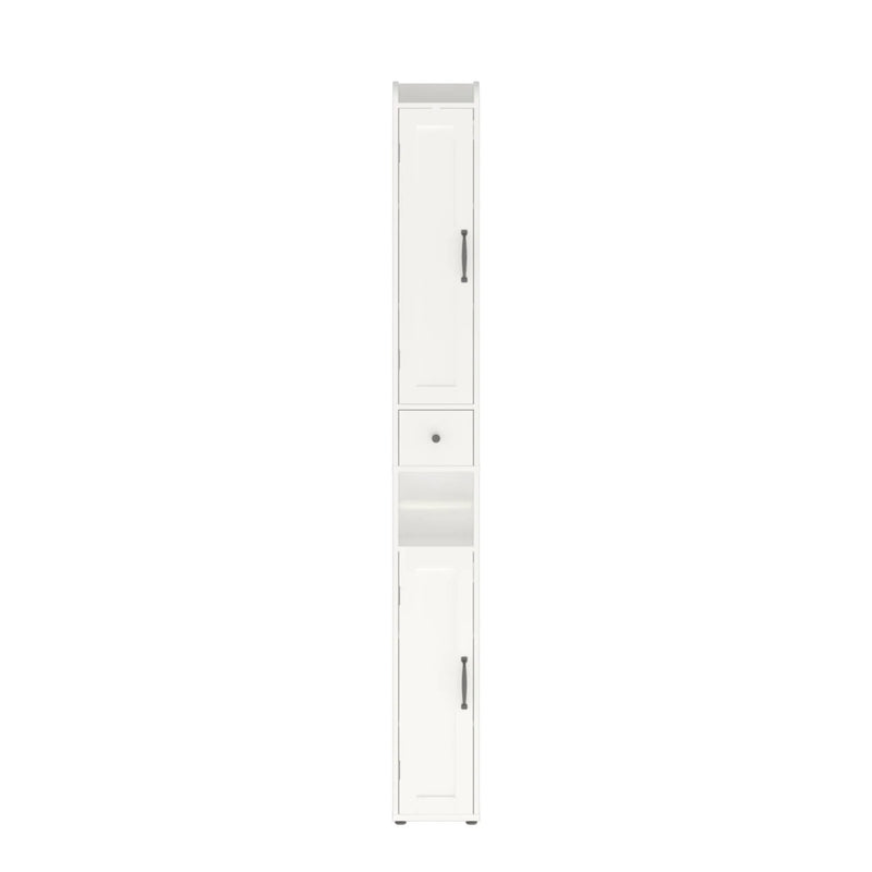 Slim Tall Bathroom Storage Cabinet With Adjustable Shelves, 2 Doors Freestanding Cabinet - White by Unique Piece Furniture