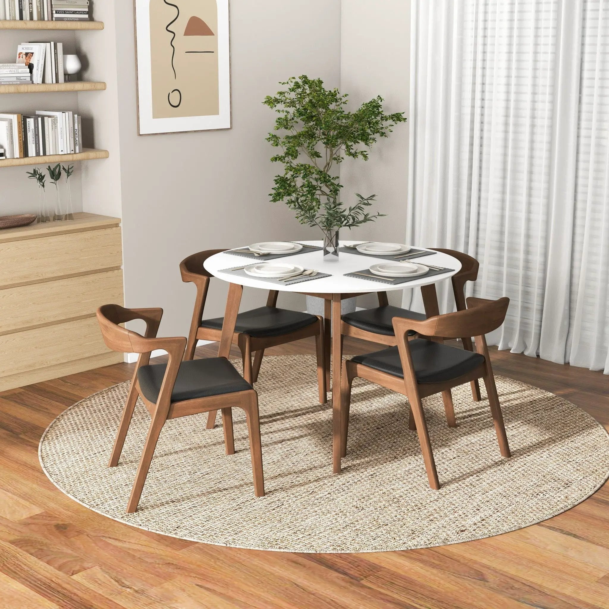 Alina - Dining Table And 4 Side Chairs - White by HouseOfZazla