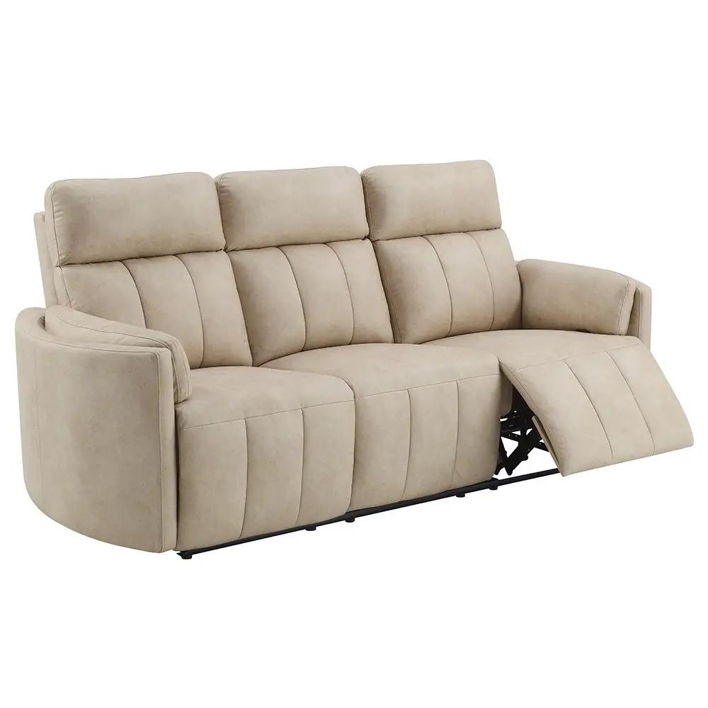Elison - Motion Sofa - Dark Beige Polish Microfiber by Unique Piece Furniture