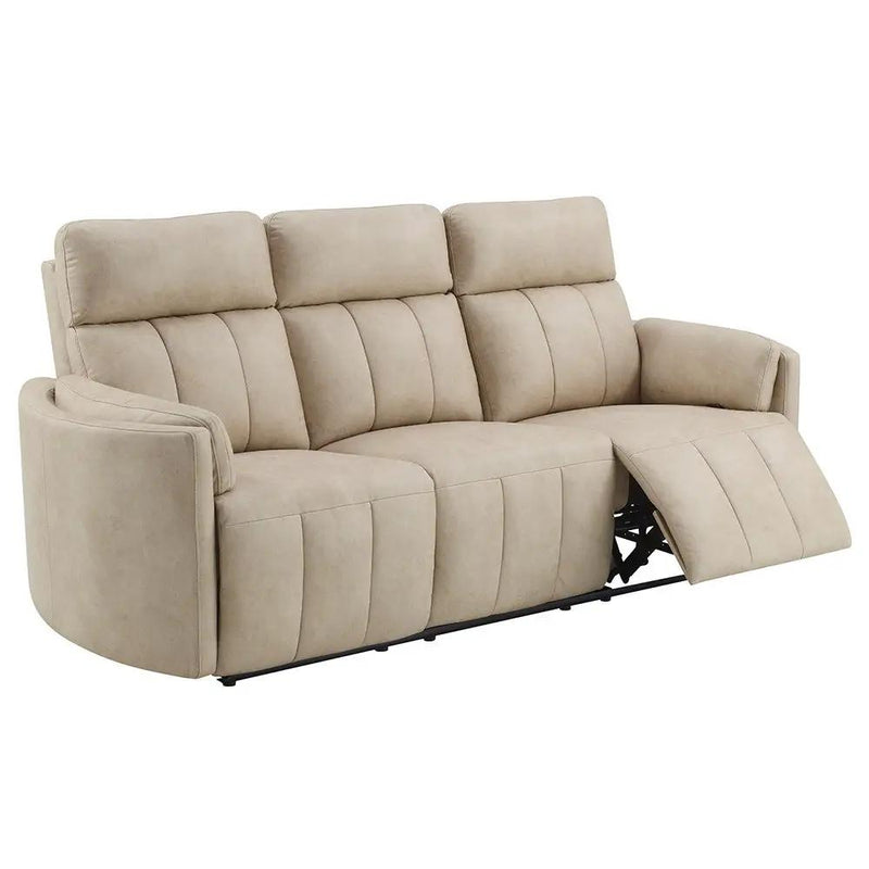 Elison - Motion Sofa - Dark Beige Polish Microfiber by Unique Piece Furniture