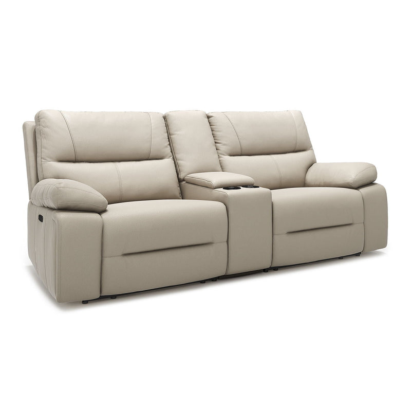 Modern Power Motion Reclining Loveseat Sofa with Cup Holders – Cream Taupe Beige, photo 8 of 13