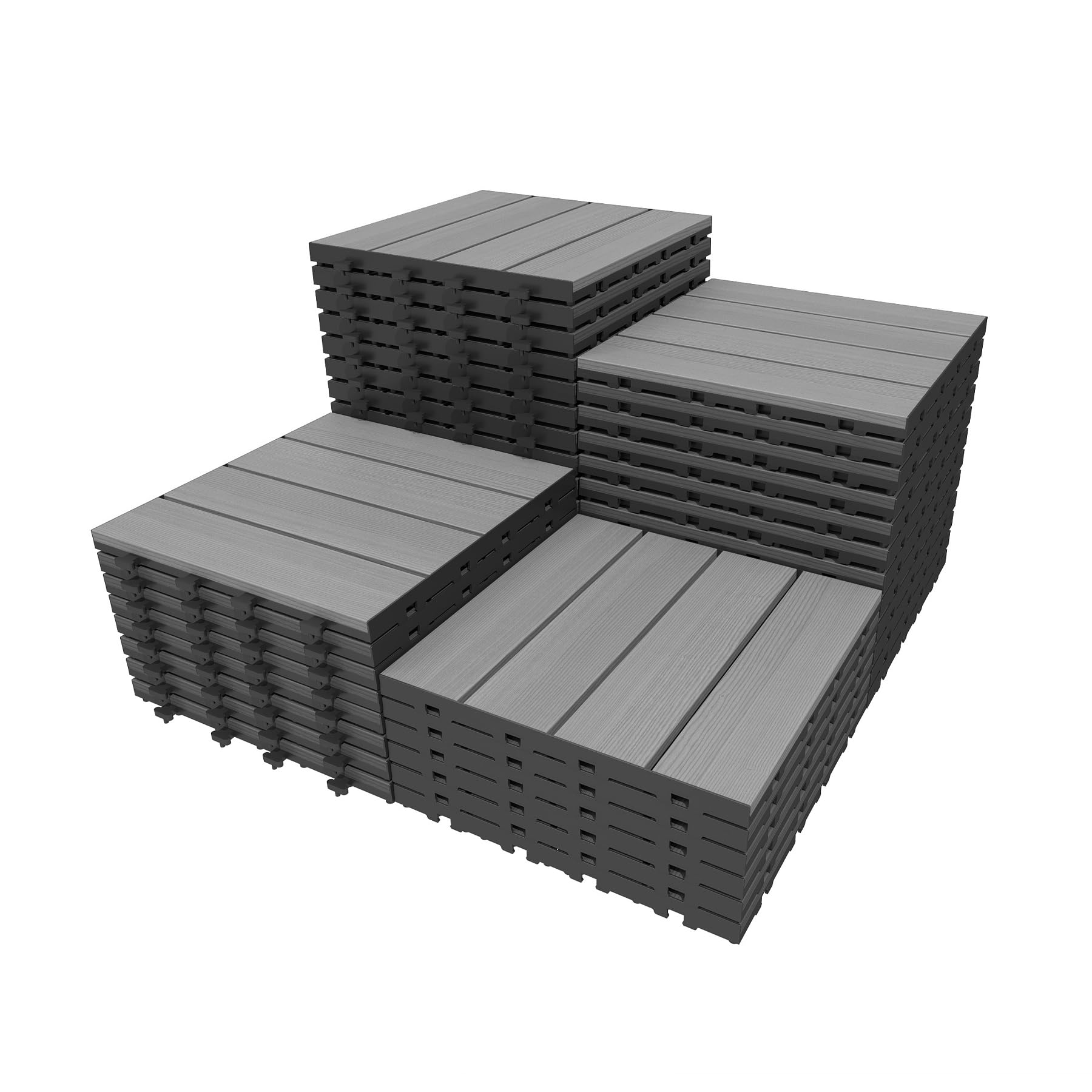 44 Pcs Interlocking Deck Tiles, 12" x 12" HDPE Outdoor Flooring by HouseOfZazla