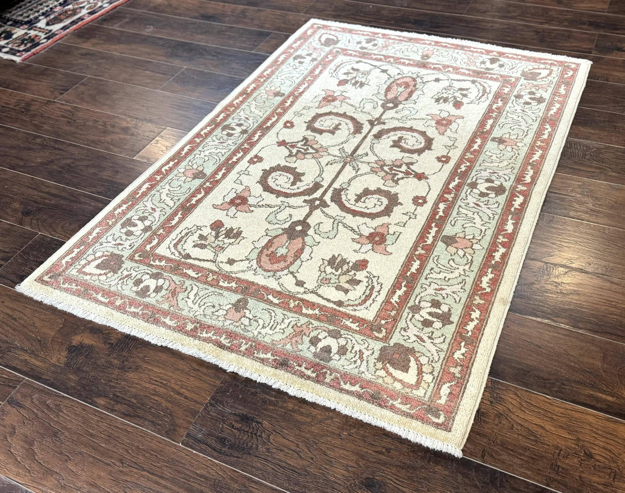 Indo Mahal Rug 4 x 5.6, Indian Handmade Wool Area Rug by Jewel Rugs