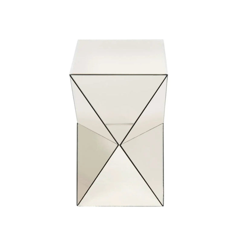 Champagne Mirrored Geometric Side Table by HouseOfZazla