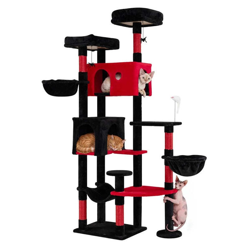Gothic Cat Tree 75 Inch with Dual Perches and Houses by DirectDeals
