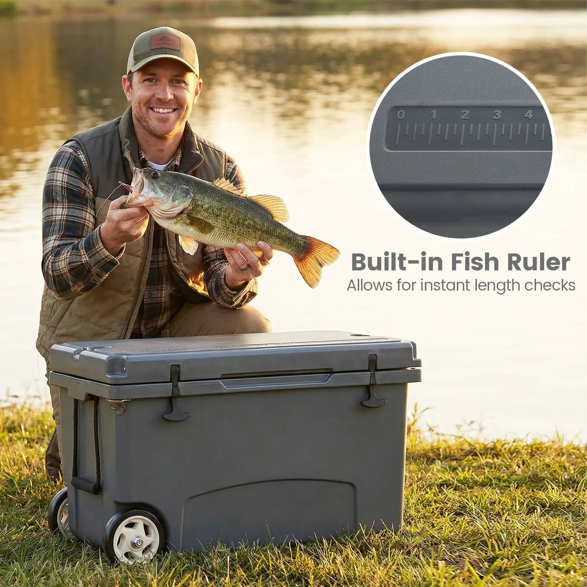 75 Quart Portable Hard Cooler with 6-Day Ice Retention and Wheels by DirectDeals