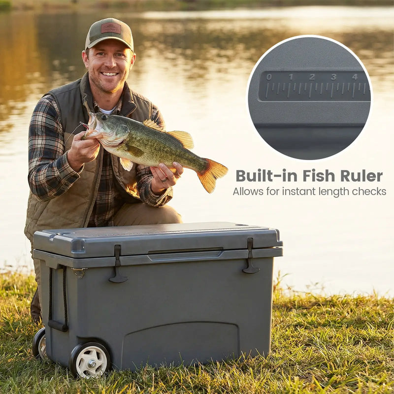 75 Quart Portable Hard Cooler with 6-Day Ice Retention and Wheels by DirectDeals