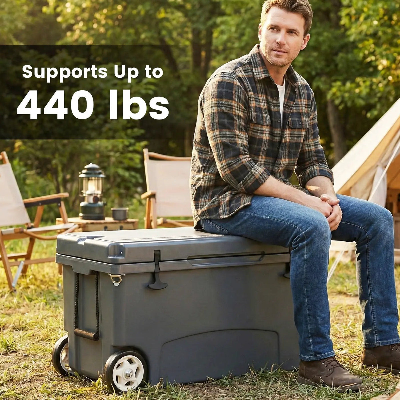 75 Quart Portable Hard Cooler with 6-Day Ice Retention and Wheels by DirectDeals