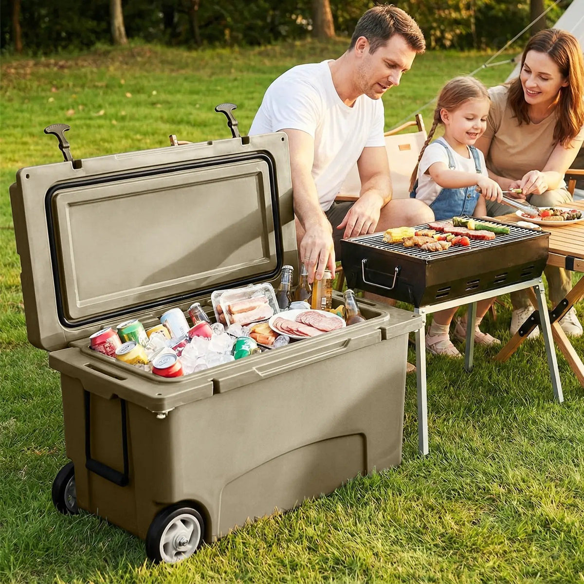 75 Quart Portable Hard Cooler with 6-Day Ice Retention and Wheels by DirectDeals