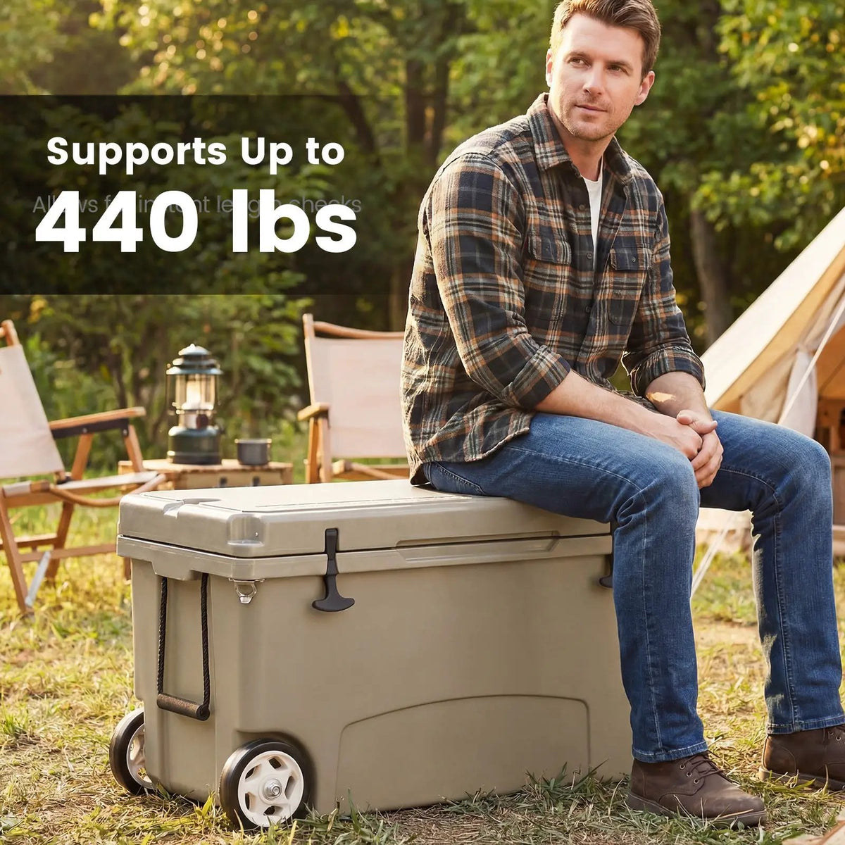 75 Quart Portable Hard Cooler with 6-Day Ice Retention and Wheels by DirectDeals