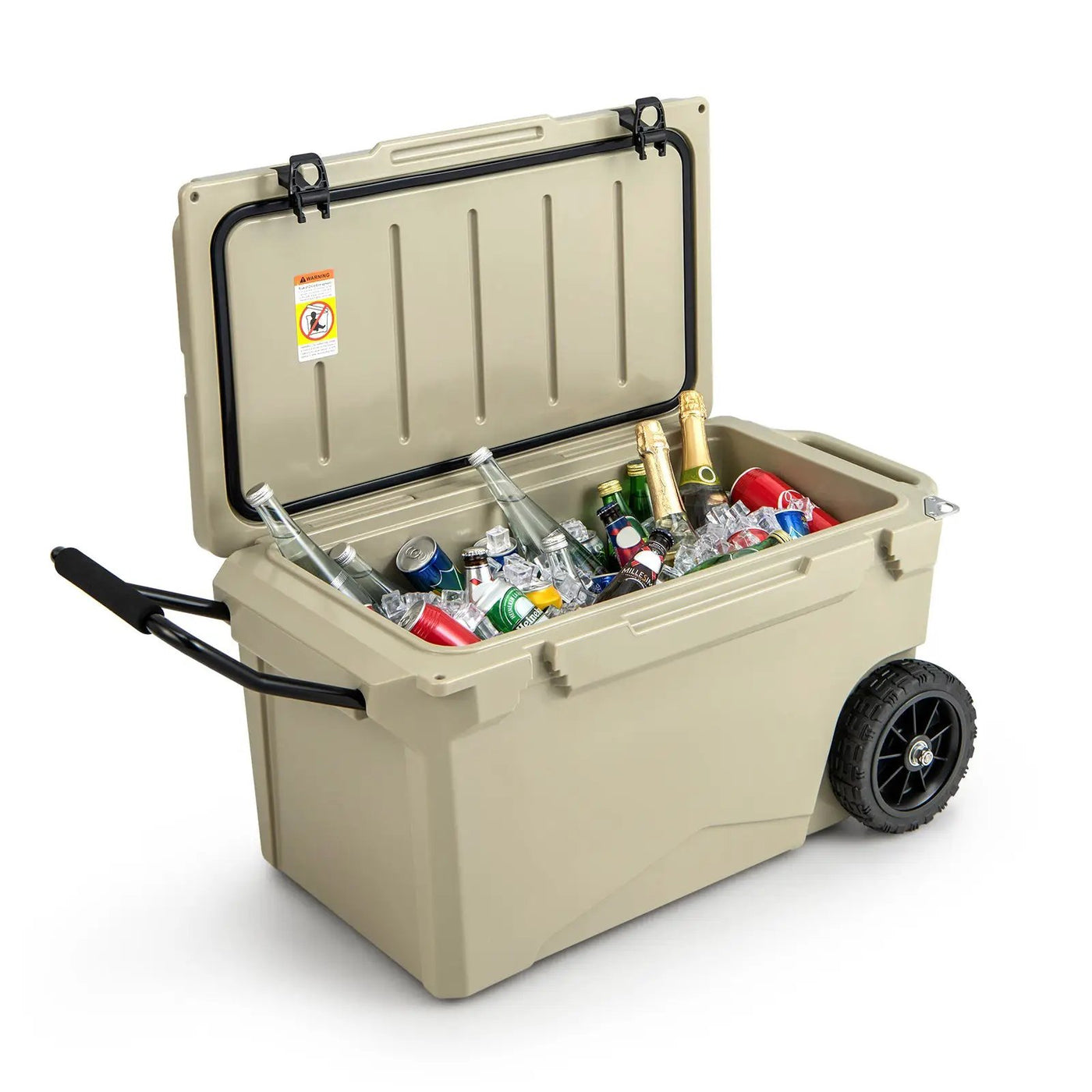 75 Quart Portable Cooler Rotomolded Ice Chest with Handles and Wheels by DirectDeals