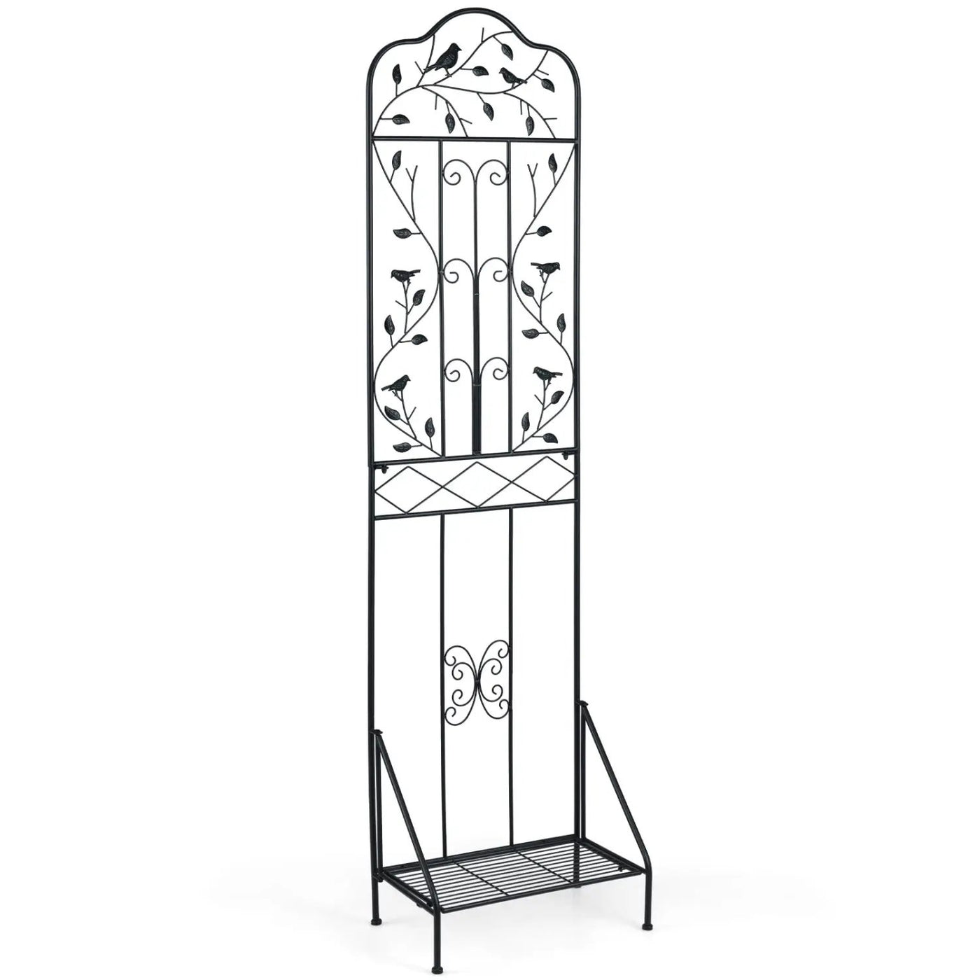 Metal Garden Trellis with Foldable Shelf 75 x 20 Inch by DirectDeals