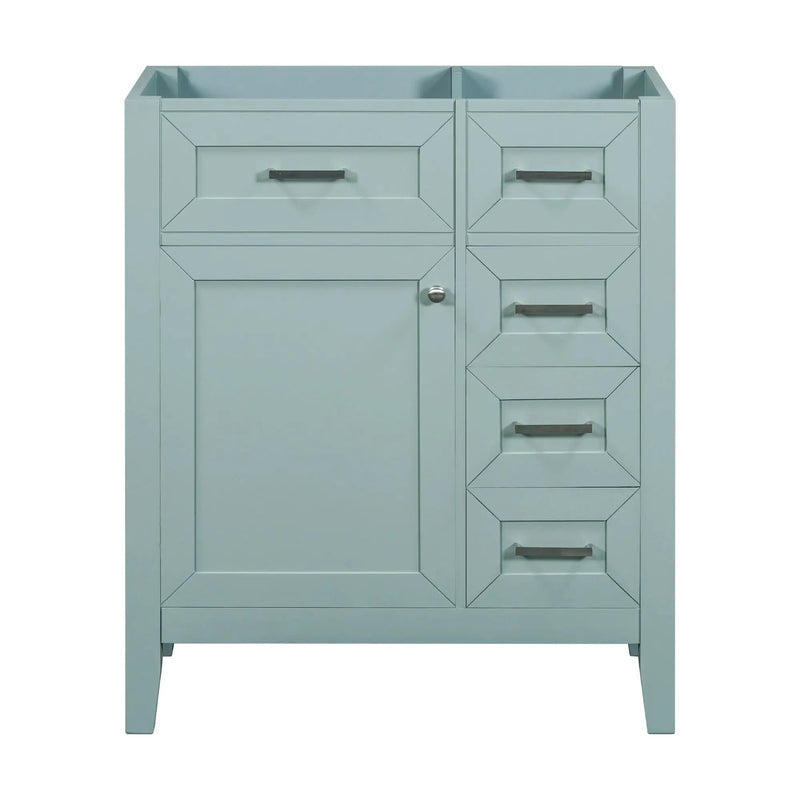 30" Bathroom Vanity Without Sink, Cabinet Base Only, Bathroom Cabinet With Drawers - Green by HouseOfZazla