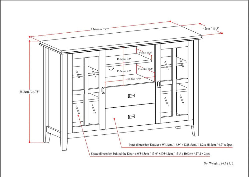Artisan - Handcrafted, Tall TV Media Stand