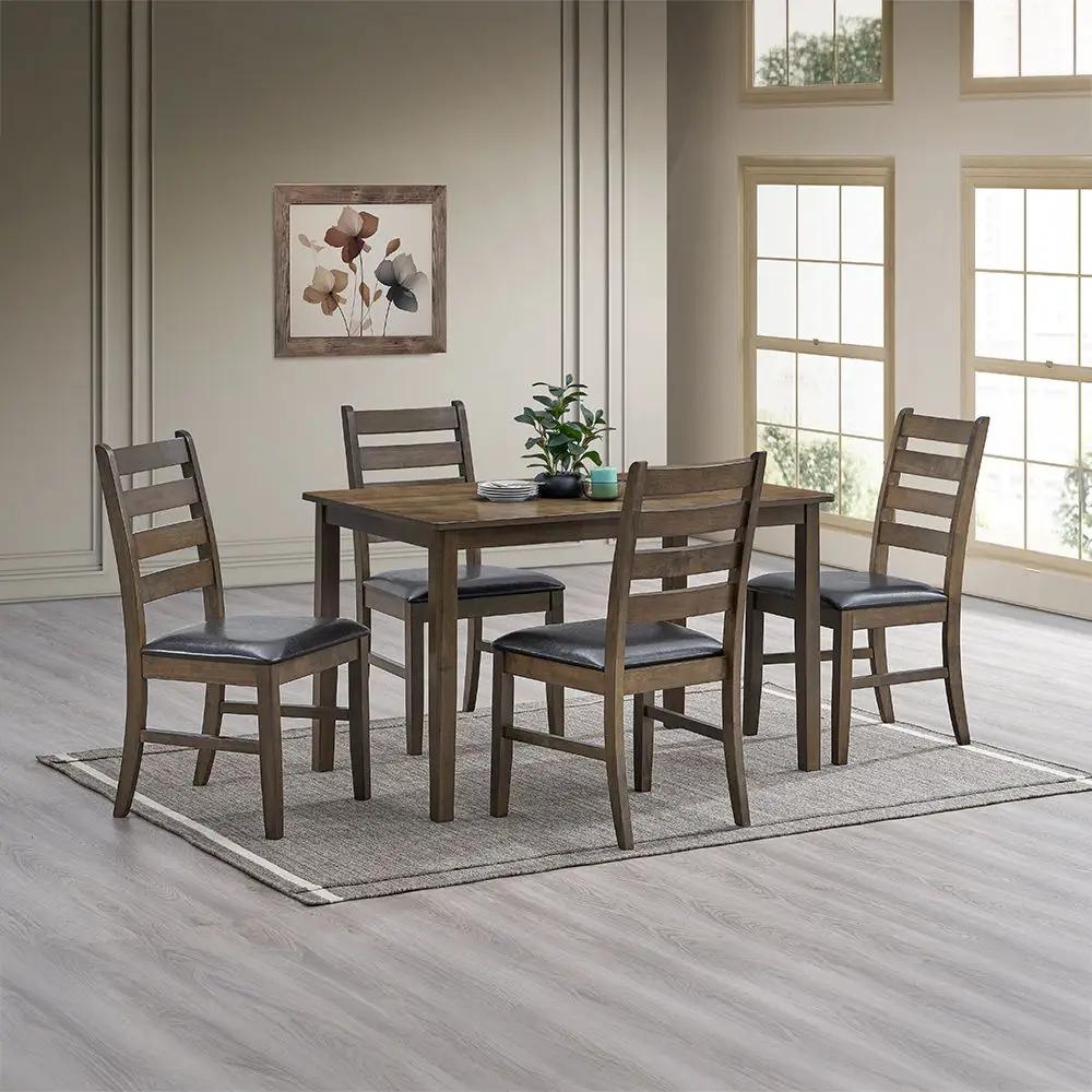 Damica - Side Chair (Set of 2) - Brown Synthetic Leather & Walnut by Unique Piece Furniture