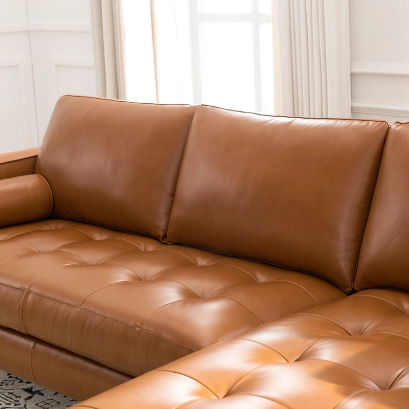 Mid-Century Tufted Sectional With Reversible Chaise by Unique Piece Furniture