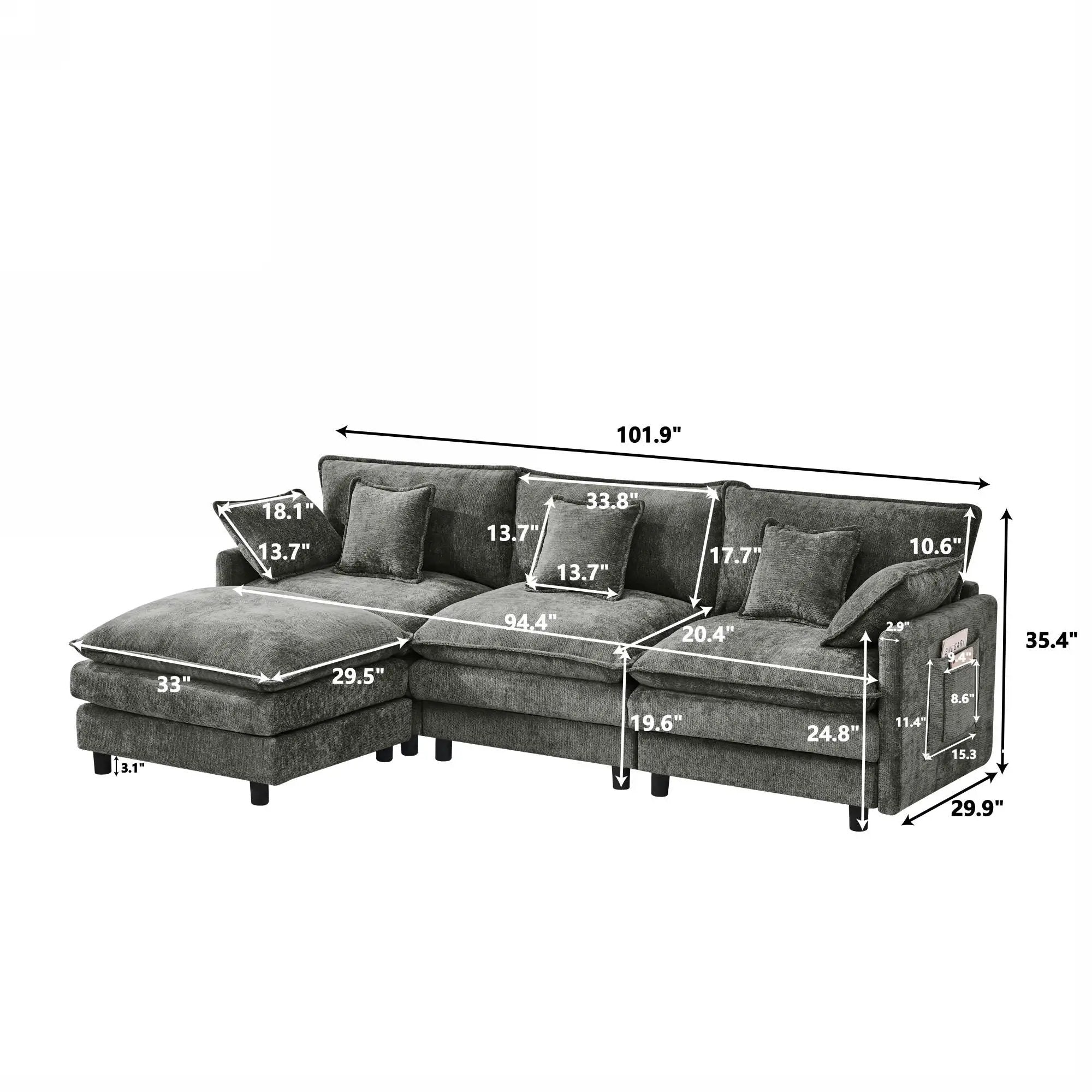 Sofa With Modular Design by HouseOfZazla