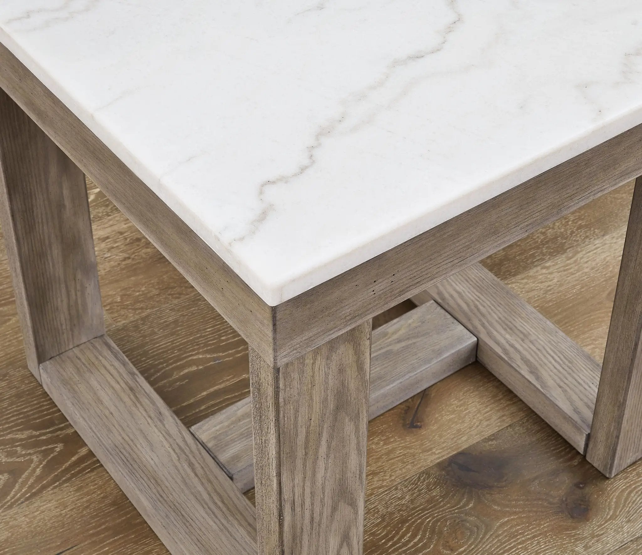 Loyaska - Square End Table - Brown / Ivory by Unique Piece Furniture