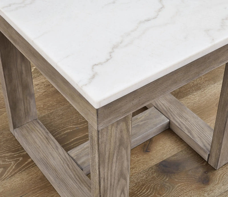 Loyaska - Square End Table - Brown / Ivory by Unique Piece Furniture