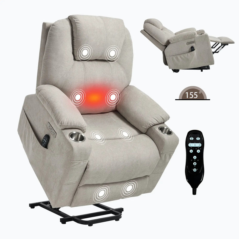 Premium Power Lift Recliner Chair with Massage Functionality by HouseOfZazla