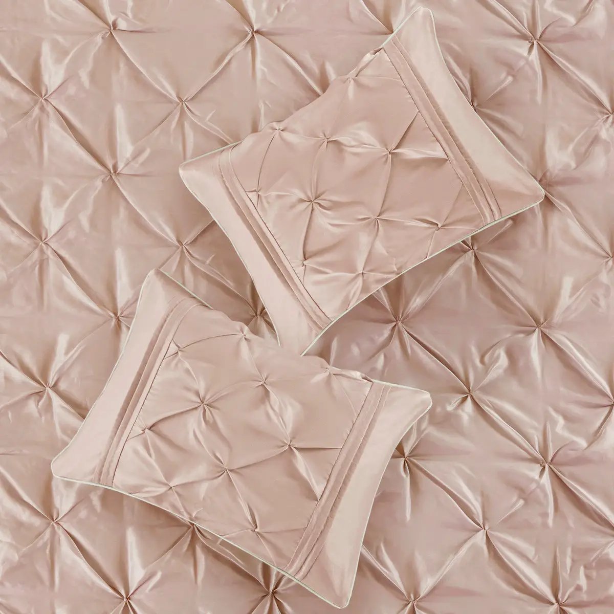 7 Piece Tufted Comforter Set Blush Cal King by HouseOfZazla