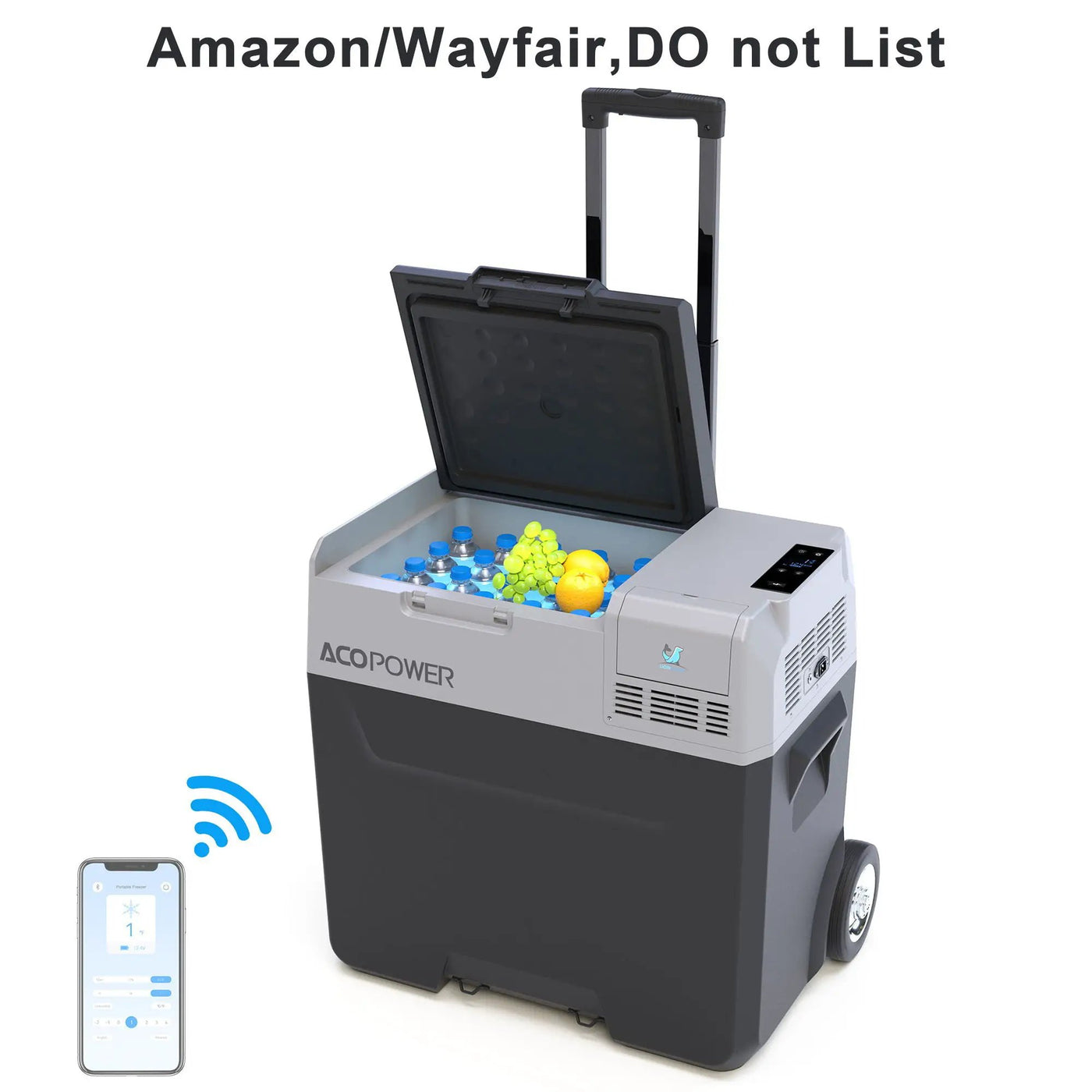 Car Freezer Portable Refrigerator Freezer With App Control And 6'' Off-Road Wheels, 12V, 45W Cooler Freezer, Low Noice by HouseOfZazla