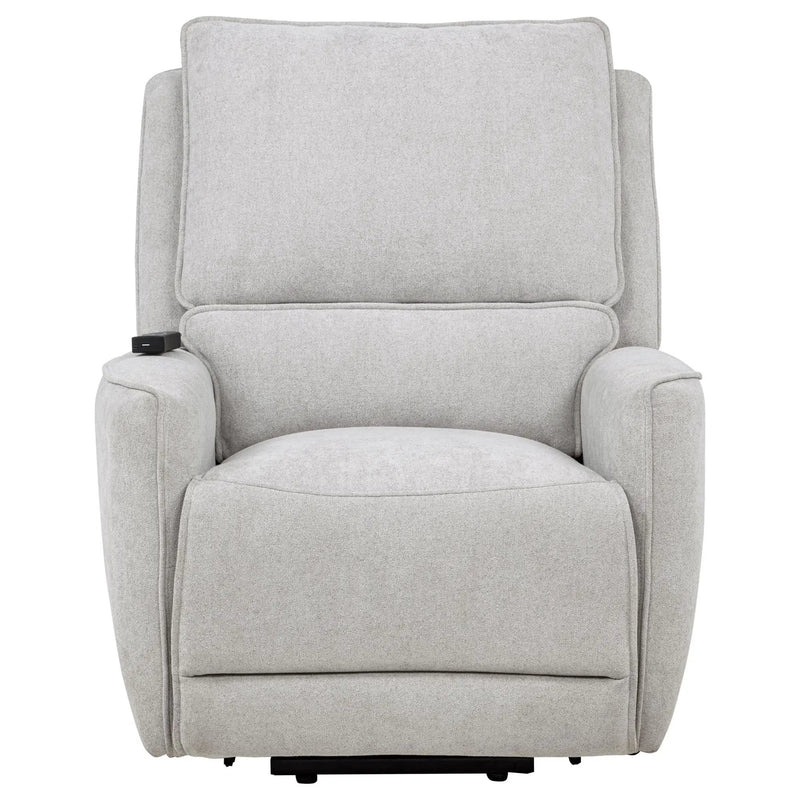 Sylmar Chenille Upholstered Dual Power Lift Recliner Dove Grey by Unique Piece Furniture