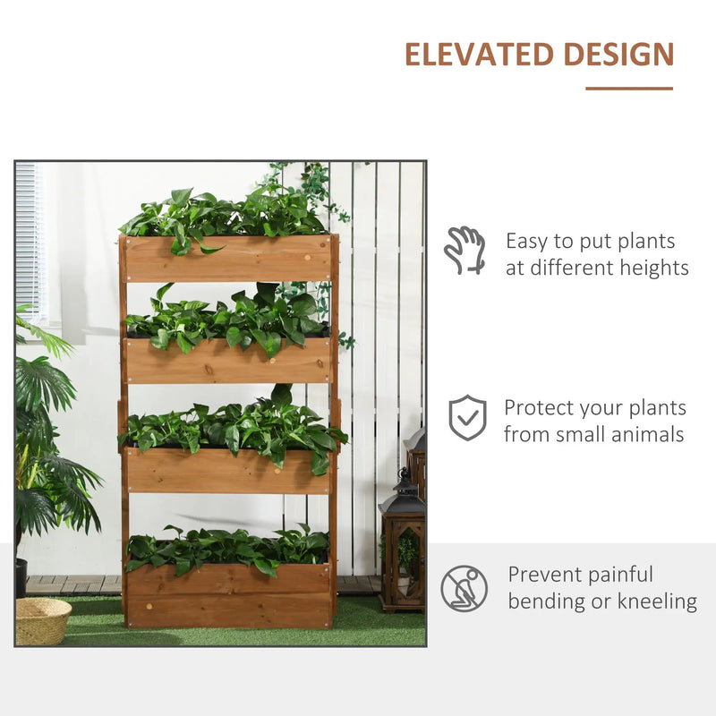 Outsunny Vertical Garden Planter - Wooden 4 Tier Planter Box by HouseOfZazla