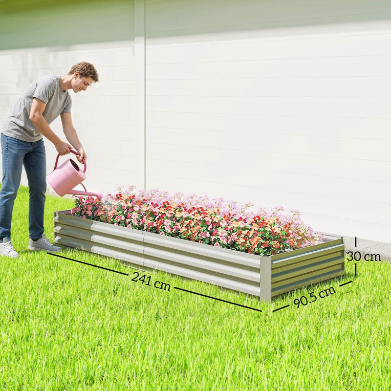 Outsunny 95" x 36" Galvanized Raised Garden Bed by HouseOfZazla