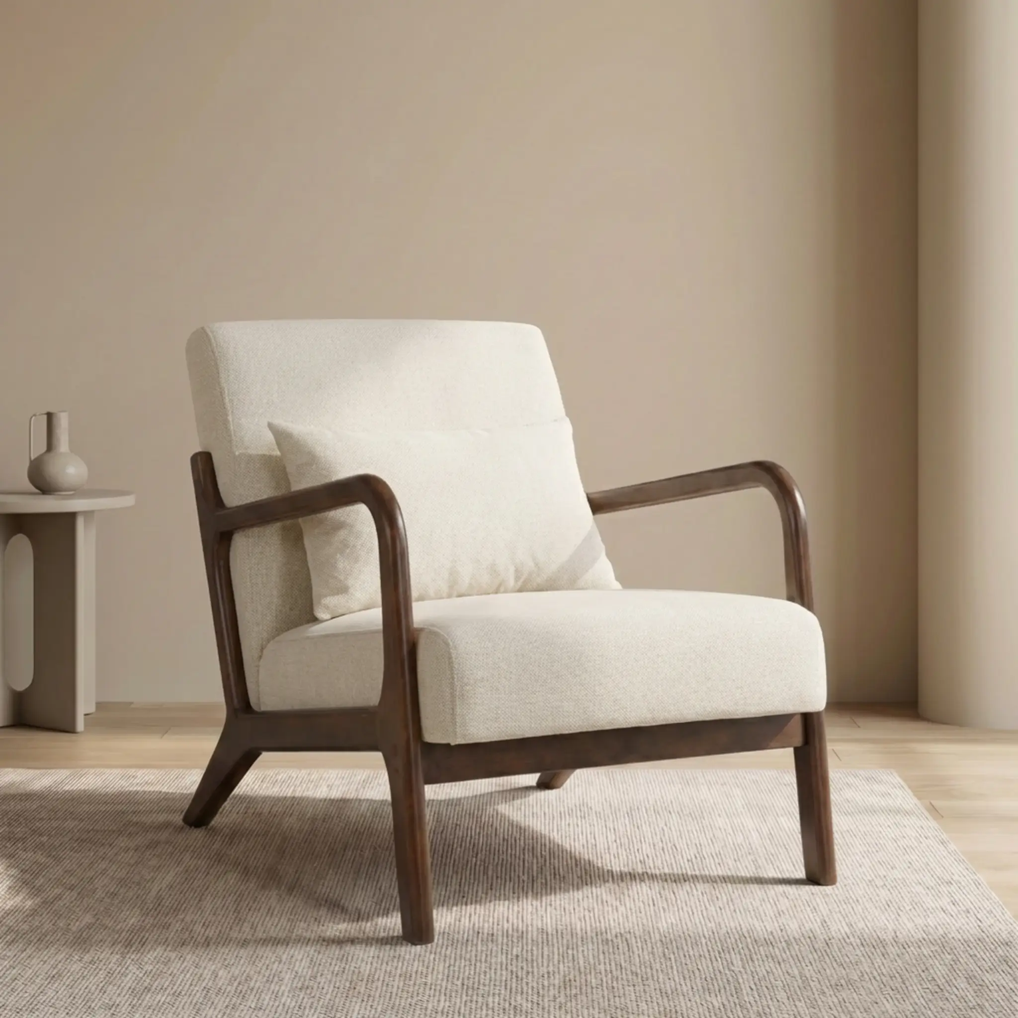 Mid Century Modern Accent Chair with Solid Wood Frame by HouseOfZazla