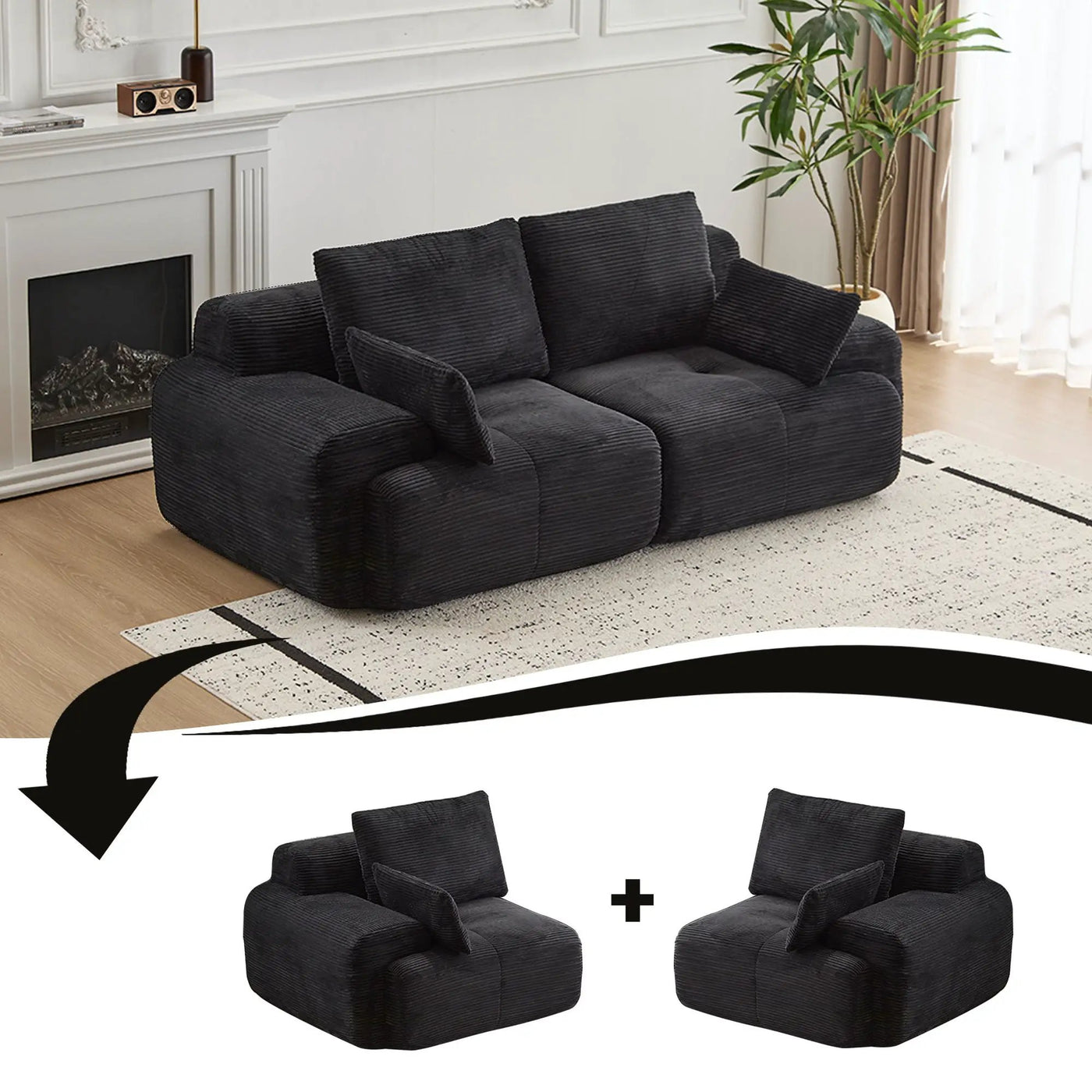 2 Seater Large Sectional Couches For Living Room by HouseOfZazla